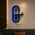 50x90 LED’li Tablo – Vazolu Özel Tasarım Duvar Dekoru Siyah Çita