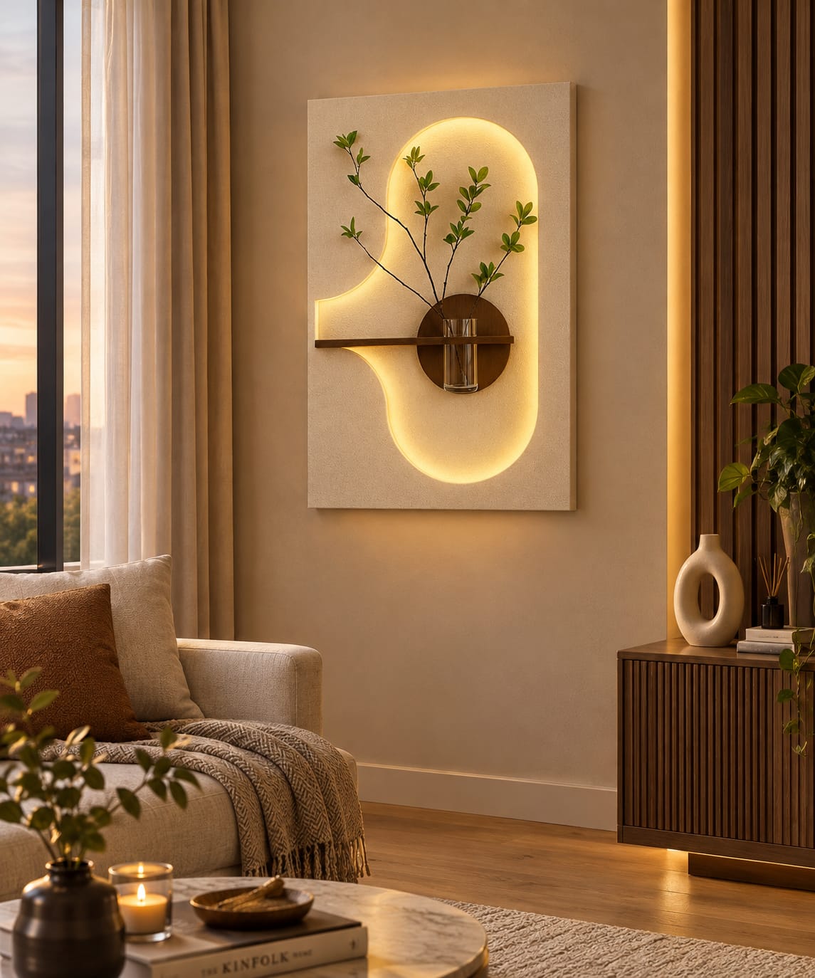 El Yapımı Dokulu LED’li Vazolu Duvar Tablosu 50x90 cm – Modern Dekoratif Duvar Aksesuarı (Kopya)