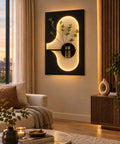 El Yapımı Dokulu LED’li Vazolu Duvar Tablosu 50x90 cm – Modern Dekoratif Duvar Aksesuarı